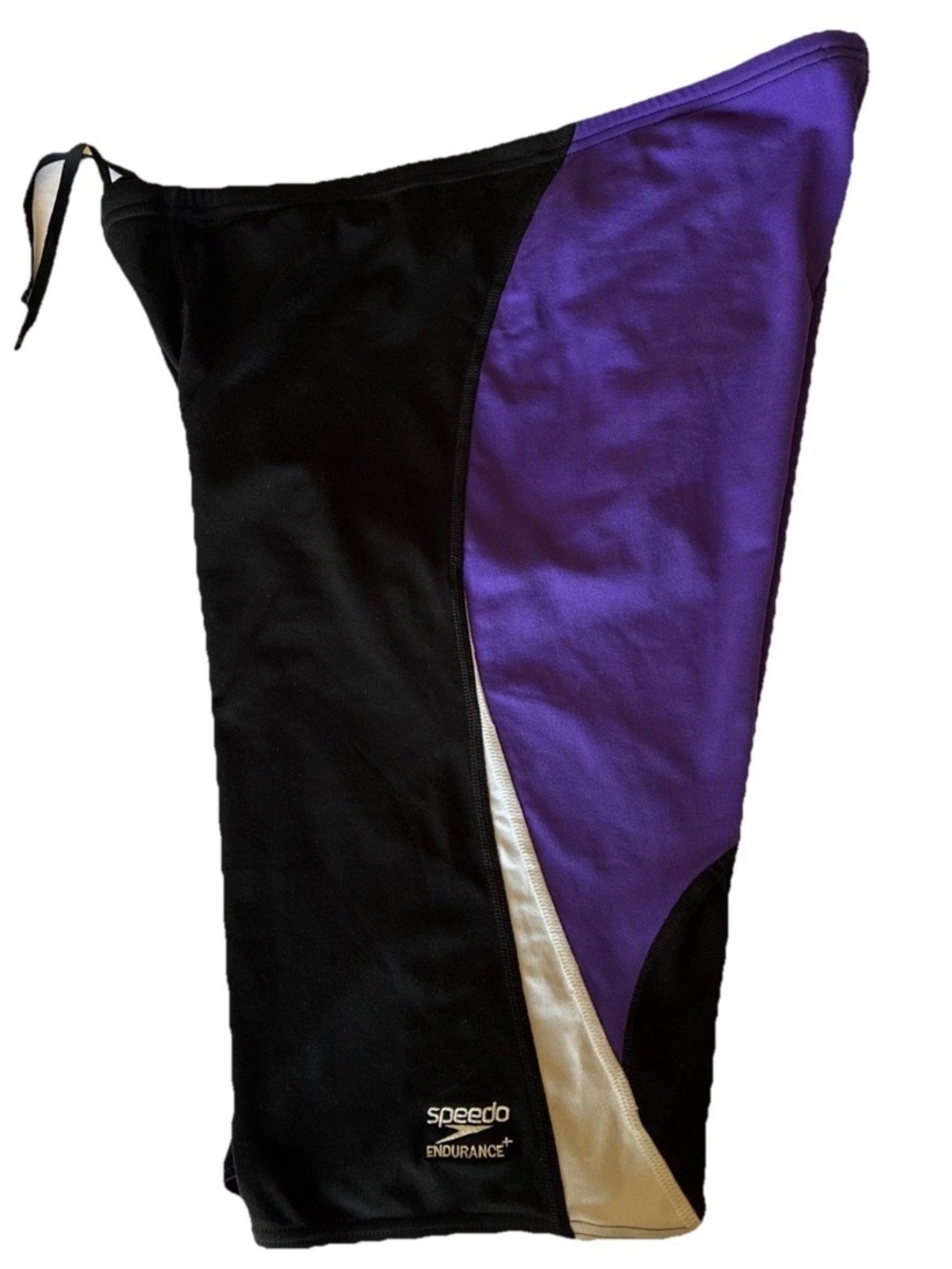 Speedo Endurance+ Black and Purple Jammer Swim Trunks Sz 38 EUC